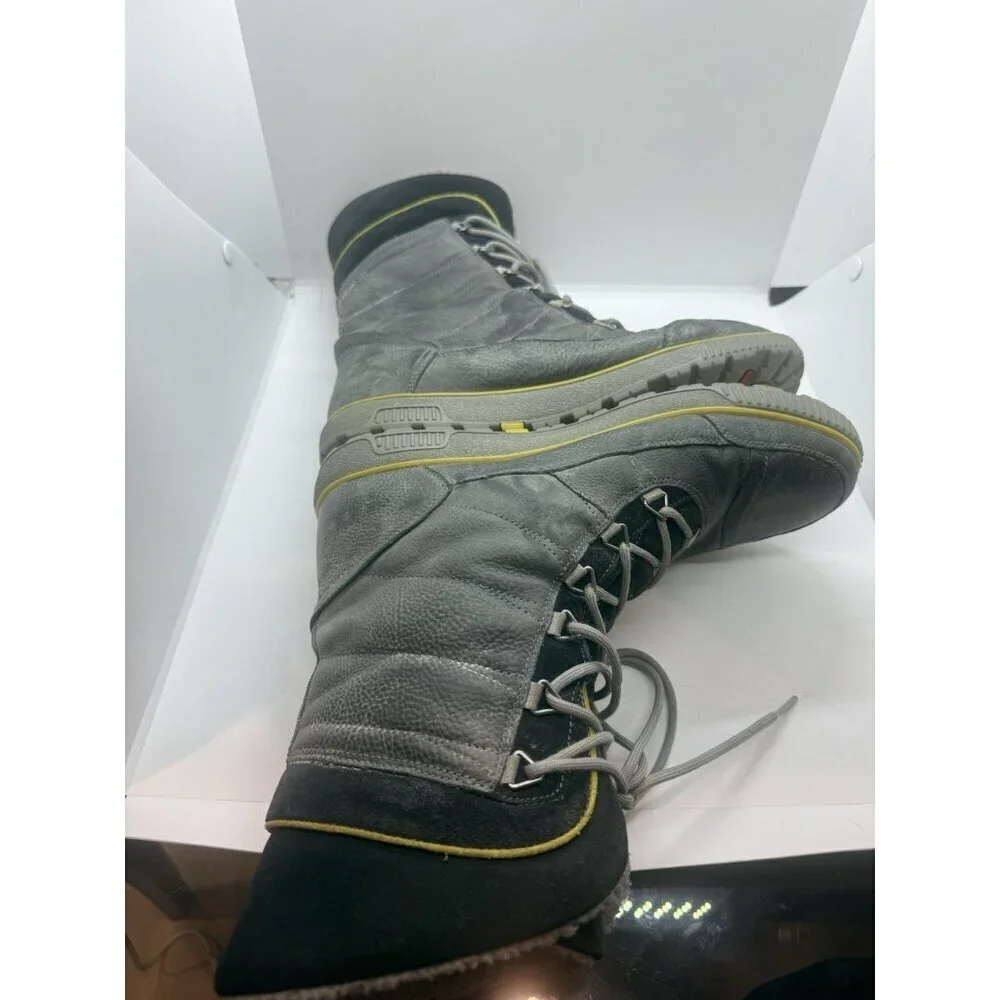 ECCO Siberia Lite Waterproof Winter Boots Graphite Gray Leather EU 41 US 10-10.5